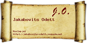 Jakabovits Odett névjegykártya