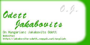odett jakabovits business card